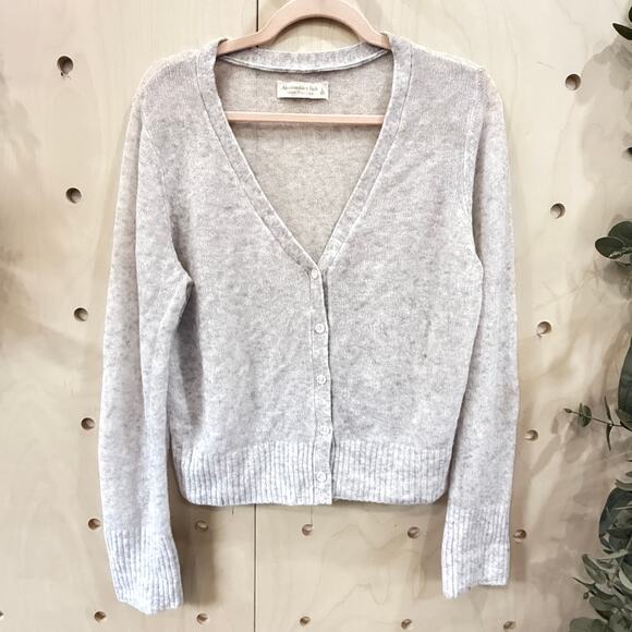 ABERCROMBIE & FITCH Merino Wool Blend Tank & Cardigan Set Size L Heather Grey - Picture 4 of 13